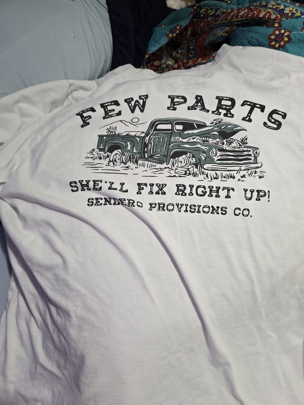 Men’s White Graphic Truck Tee - Xl Sendero